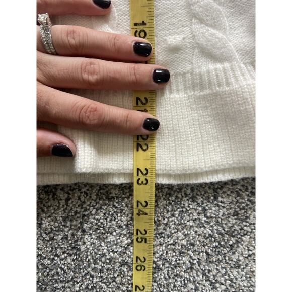 Women's LOFT textured Sweater New Size Large Cream Pullover Peplum Bottom - Picture 6 of 7